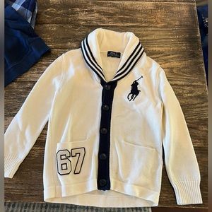 Ralph Lauren boys polo button down sweater like new classic !